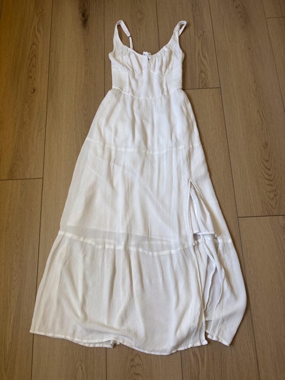 Hollister White Maxi Dress with Spaghetti Straps